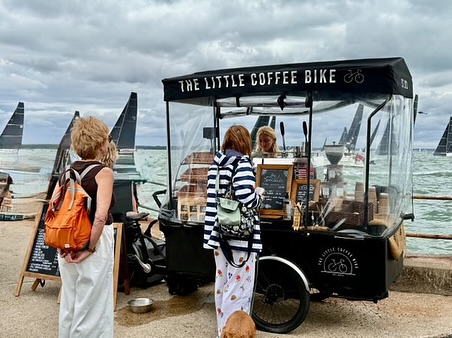 The Little Coffee Bike setup on the Cowes seafront