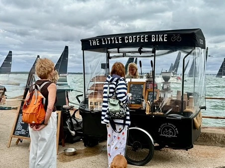 The Little Coffee Bike setup on the Cowes seafront